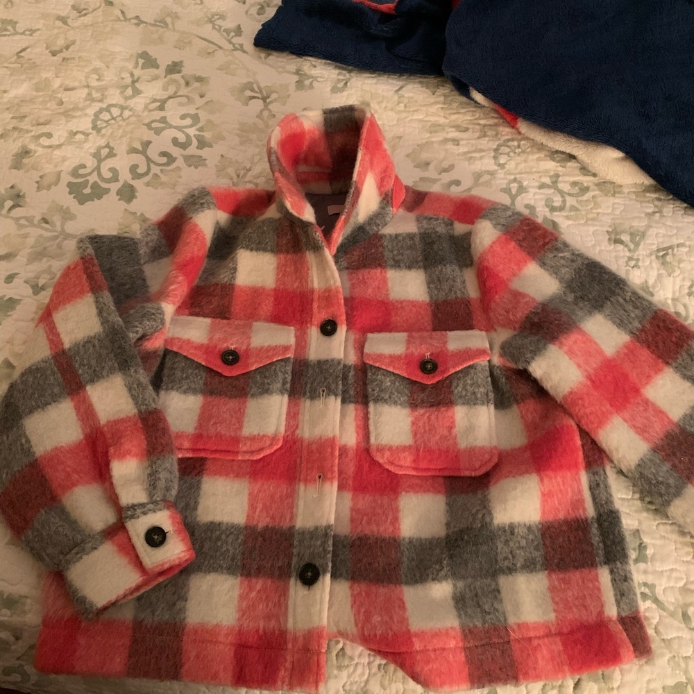 Loft brushed plaid jacket
